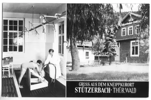 AK, Stützerbach Thür. Wald, zwei Abb., Kneippkureinrichtungen, 1966