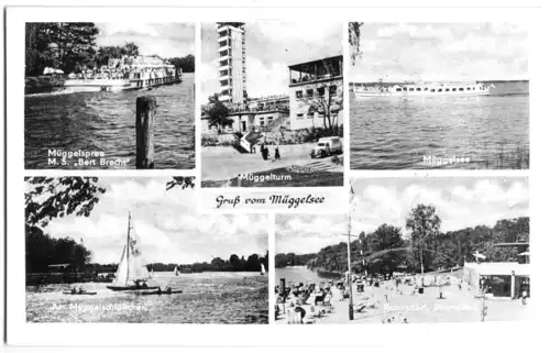 AK, Berlin Köpenick, Gruß vom Müggelsee, fünf Abb., 1967