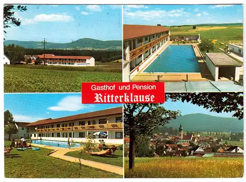 AK, Eslarn Opf., Gasthof und Pension Ritterklause, vier Abb., um 1975