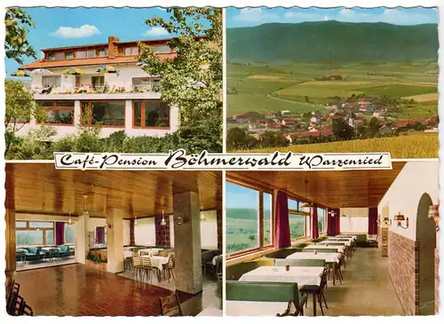AK, Warzenried über Cham, Bayer. Wald, Café - Pension Böhmerwald, vier Abb. 1968