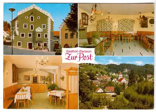 AK, Breitenbrunn Opf., Gasthof - Pension "Zur Post", vier Abb., um 1980