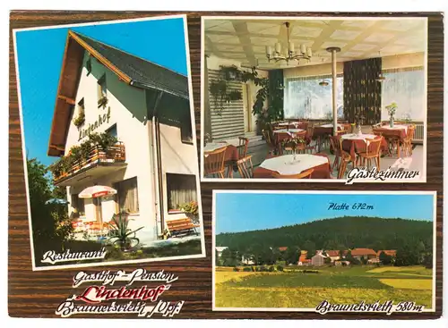 AK, Braunersrieth-Vohenstrauss, Pension Lindenhof, drei Abb., 1981