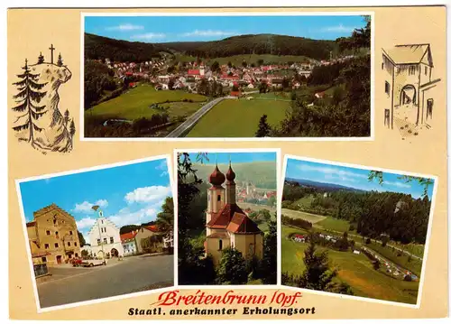 AK, Breitenbrunn Opf., vier Abb., gestaltet, um 1978