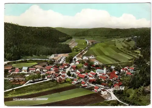 AK, Mühlbach Opf., Altmühltal, Luftbildansicht, um 1968