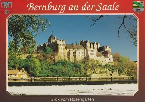 AK, Bernburg Saale, Blick vom Rosengarten, um 1998