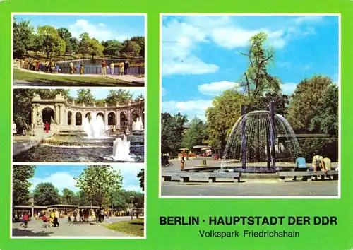 AK, Berlin Friedrichshain, vier Abb., Volkspark Friedrichshain, 1980