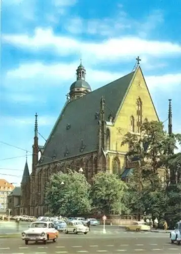 AK, Leipzig, Thomas-Kirche, PKW, 1973