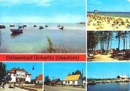 AK, Ückeritz Usedom, 6 Abb., u.a. POS "Ernst Thälmann"