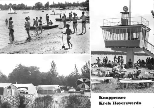 AK, Knappensee Kr. Hoyerswerda, drei Abb., 1983