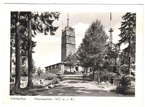 AK, Fichtelberg Ofr., Ochsenkopfturm, 1955