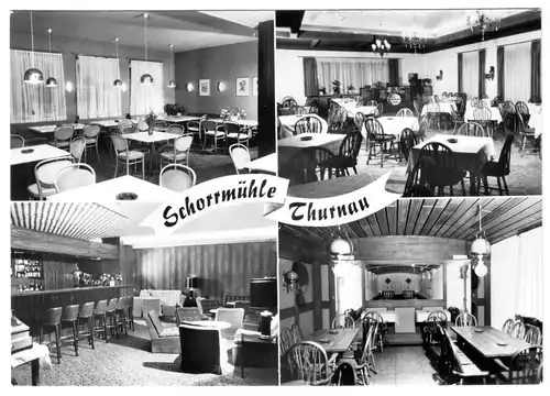AK, Thurnau, Restaurant - Tanzcafé Schorrmühle, vier Innenansichten, um 1975