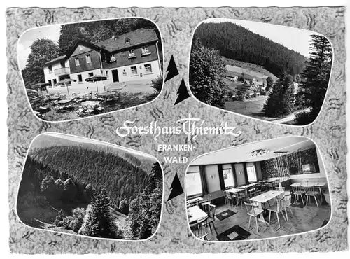 AK, Thiemitz Frankenwald, Gaststätte "Zum Forsthaus", 4 Abb., gestaltet, um 1966