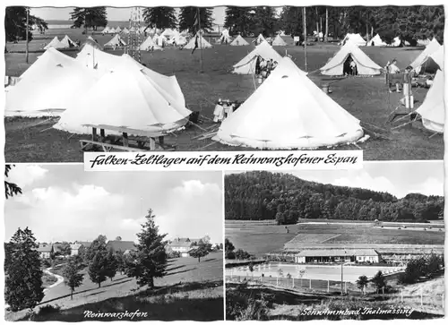 AK, Reinwarzhofen, Falken-Zeltlager, drei Abb., um 1970