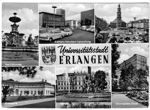 AK, Erlangen, sechs Abb., um 1968