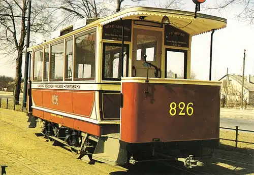 AK, Berlin, Straßenbahn-Beiwagen, Baujahr 1889, 1980er