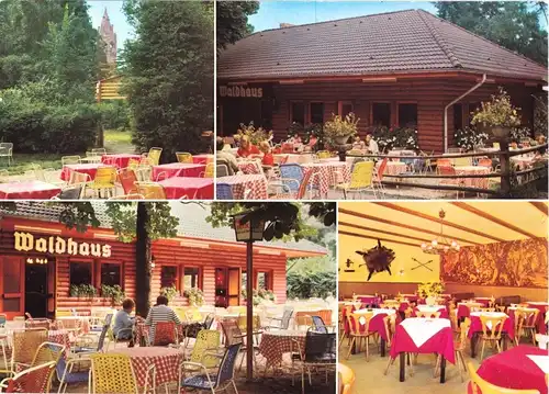 AK, Berlin Grunewald, Restaurant Waldhaus, vier Abb., um 1980