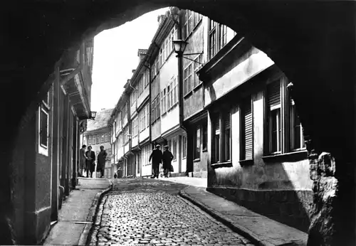 AK, Erfurt, Krämerbrücke, Straßenansicht, 1971