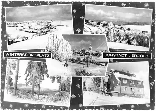 AK, Jöhstadt Erzgeb., fünf Winteransichten, gestaltet, 1965