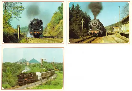 AK - Posten, neun Karten, Dampfloks der Deutschen Reichsbahn, 1986