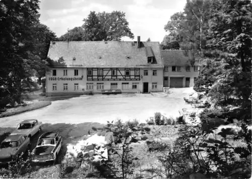 AK, Oberschöna über Freiberg, FDGB-Erholungsheim "Oelmühle", Pkw, 1970