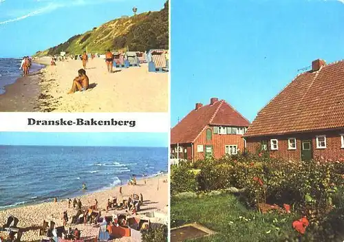 AK, Dranske - Bakenberg, 3 Abb., u.a. Am Strand, 1982