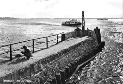 AK, Stralsund, An der Moole, Angler, 1976