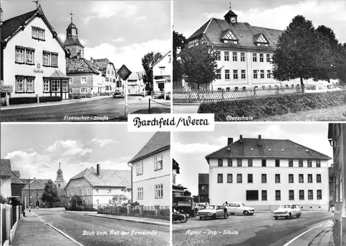 AK, Brachfeld Werra, vier Abb., u.a. Oberschule, 1975