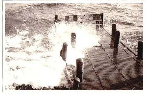 Foto im AK-Format, Seebad Ahlbeck Usedom, Partie auf der Seebrücke, um 1930