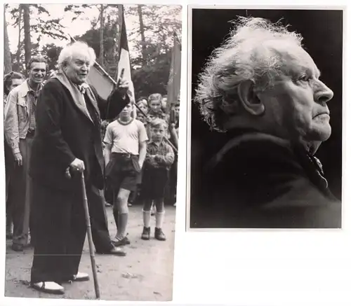 zwei Fotos, Format 20 x 12 bzw 11 x 15 cm, Martin Andersen Nexö, Anfang 1950er
