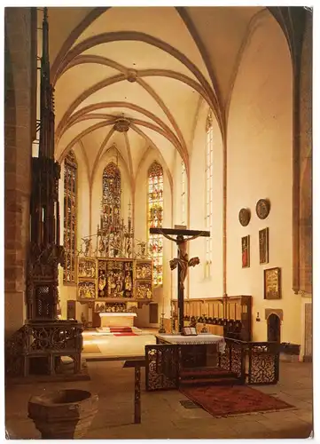 AK, Schwabach, Stadtkirche St. Martin und St. Johannis, Innenansicht, um 1980