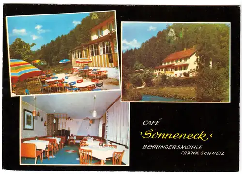 AK, Gößweinstein-Behringersmühle Fränk. Schweiz, Café Sonneneck, drei Abb., 1970