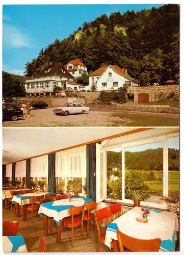 AK, Behringersmühle Fränk. Schweiz, Café-Pension Frankengold, zwei Abb., um 1975