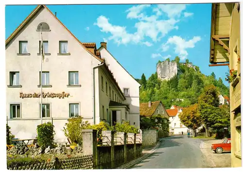 AK, Streitberg Fränk. Schweiz, Straßenpartie, Haus der Kriegsopfer, um 1970