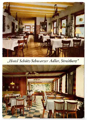 AK, Streiberg Fränk. Schweiz, Gasthof Schütz - Schwarzer Adler, zwei Abb., 1966