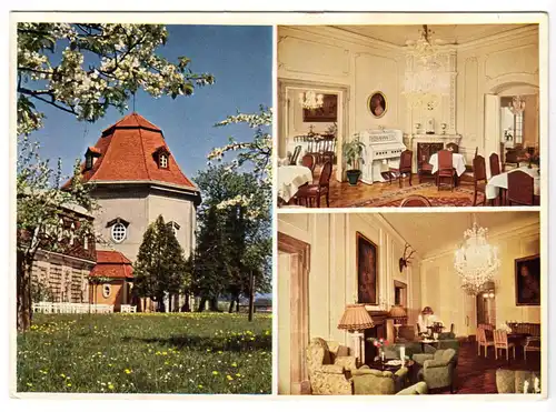 AK, Thiergarten bei Bayreuth, Hotel Schloß Thiergarten, drei Abb., um 1968