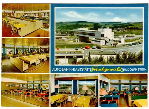AK, Rudolphstein, Autobahn-Raststätte Frankenwald, sechs Abb., um 1980