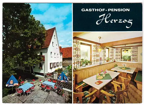 AK, Lauf / Heuchling, Gasthof - Pension Herzog, zwei Abb., um 1977