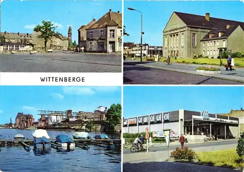 AK, Wittenberge, vier Abb., u.a. Kaufhalle, 1978