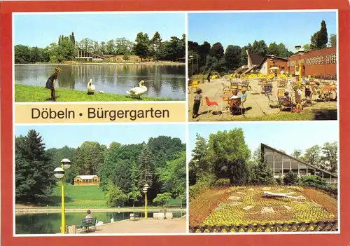 AK, Döbeln, Bürgergarten, vier Abb., 1989