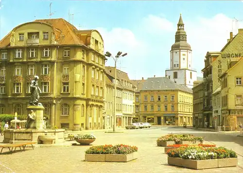 AK, Döbeln, Roter Platz mit Nikolaikirche, 1986