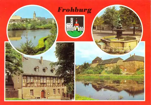 AK, Frohburg Kr. Geithain, vier Abb. und Wappen, 1981