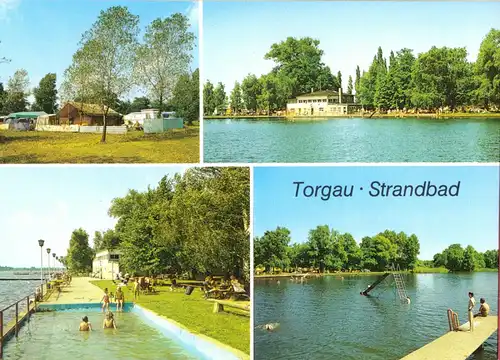 AK, Torgau, Strandbad, vier Abb., 1989