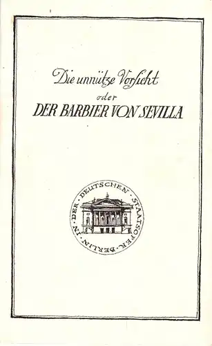 Theaterprogramm, Deutsche Staatsoper Berlin, Der Babier von Sevillia, 1975