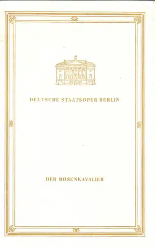 Theaterprogramm, Deutsche Staatsoper Berlin, Der Rosenkavalier, 1975
