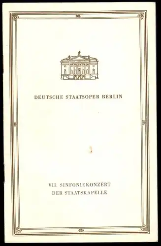 Theaterprogramm, Deutsche Staatsoper Berlin, Staatskapelle, Sinfoniekonzert 1959