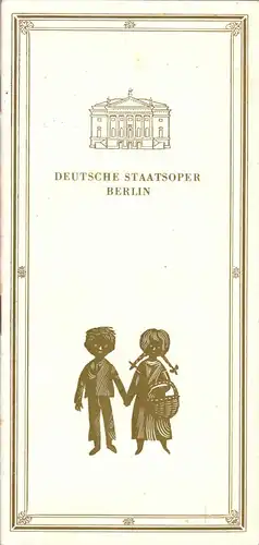 Theaterprogramm, Deutsche Staatsoper Berlin, Hänsel und Gretel, 1966