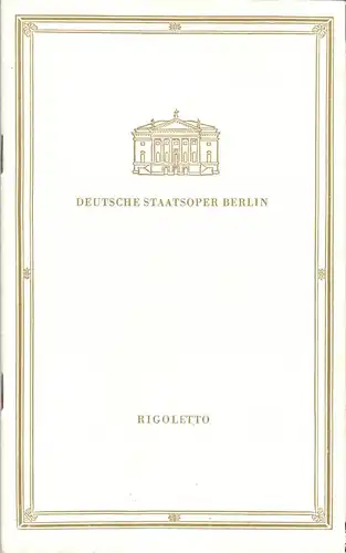 Theaterprogramm, Deutsche Staatsoper Berlin, Rigoletto, 1966