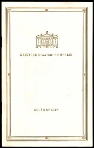 Theaterprogramm, Deutsche Staatsoper Berlin, Eugen Onegin, 1957