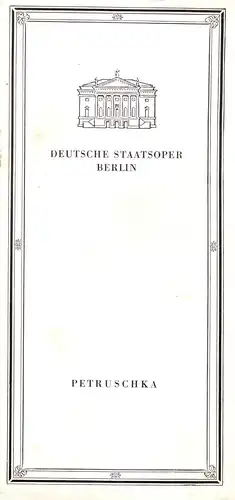 Theaterprogramm, Deutsche Staatsoper Berlin, Petruschka, 1970