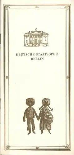 Theaterprogramm, Deutsche Staatsoper Berlin, Hänsel und Gretel, 1963